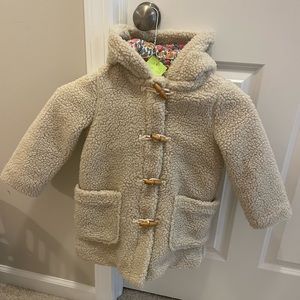 BODEN Girls Sherpa Coat size 5-6yr. Excellent condition - worn once.